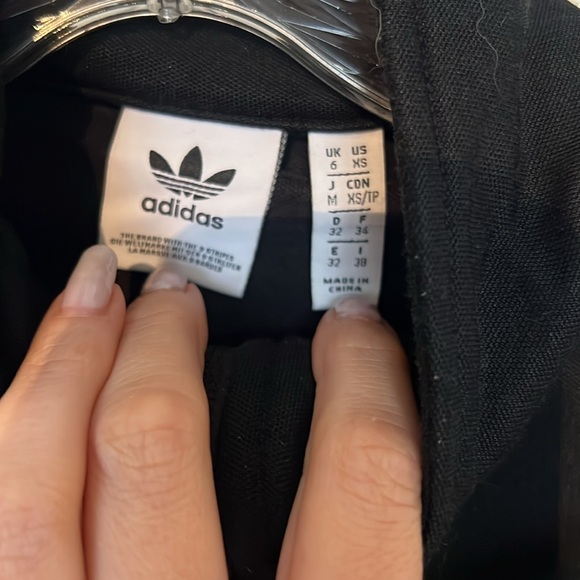 Adidas Originals Womens Knotted Tie Front Cropped Track Top Jacket Black Size XS - Picture 2 of 3